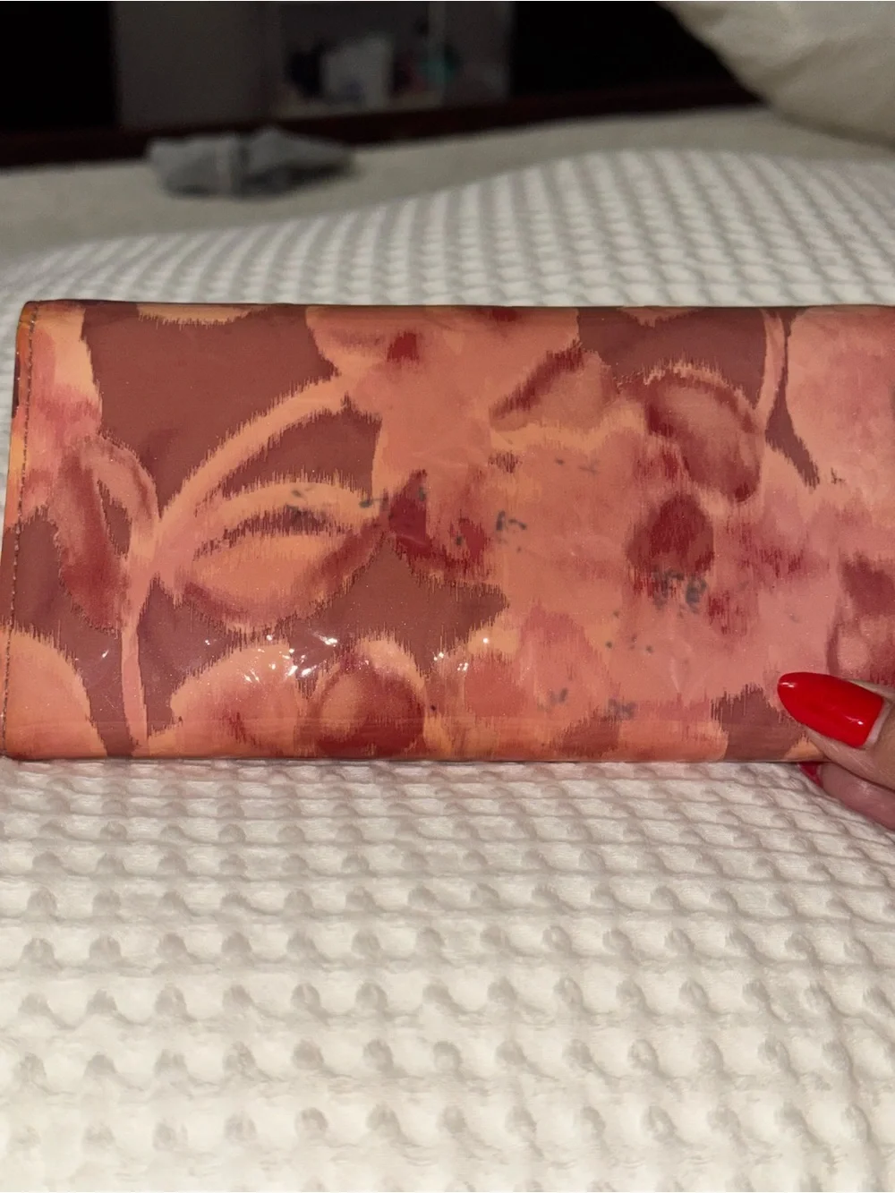 Louis Vuitton Rose Velours Monogram Vernis Ikat Limited Edition Sarah Wallet
